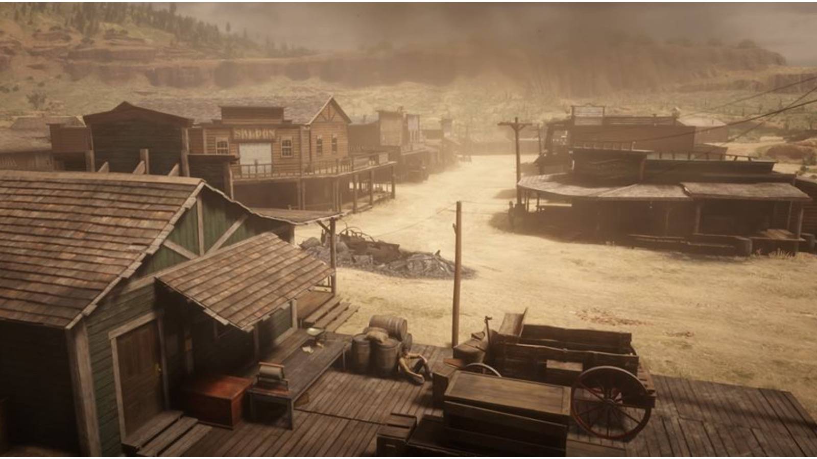 An overhead view of Armadillo in RDR2