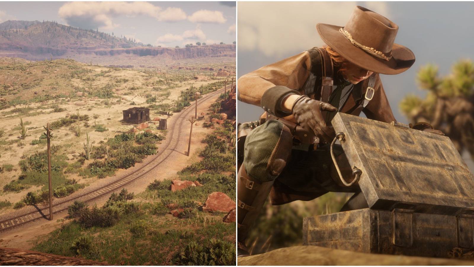 A view of New Austin and a player opening a chest