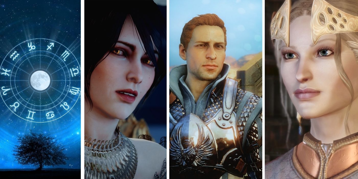 Dragon Age Origins Characters Collage with Zodiac