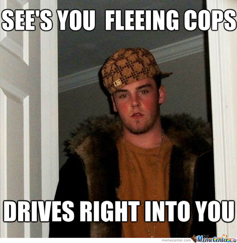 Fleeing cops NPC meme