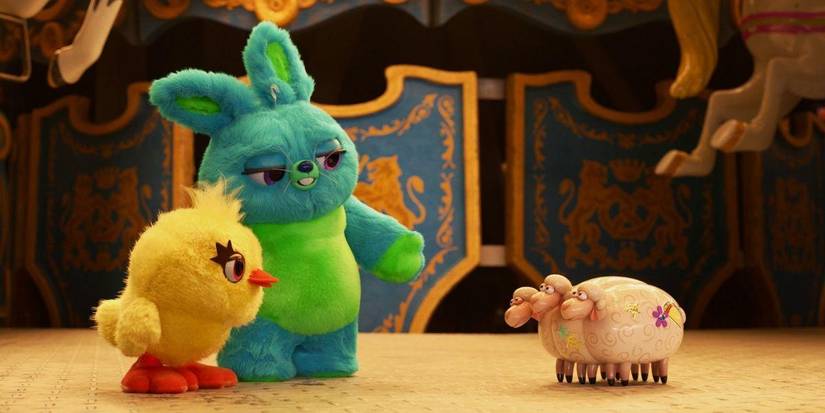 Fluffy Stuff with Ducky and Bunny Three Heads Cropped