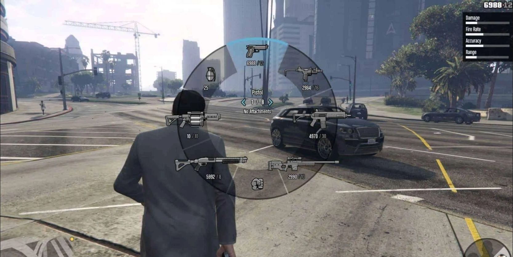 Fully-loaded Weapon Wheel in Grand Theft Auto V