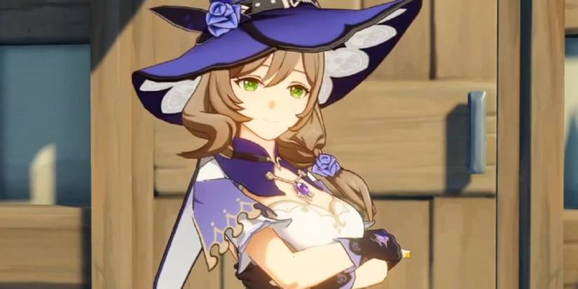 Genshin Impact Lisa standing with arms crossed