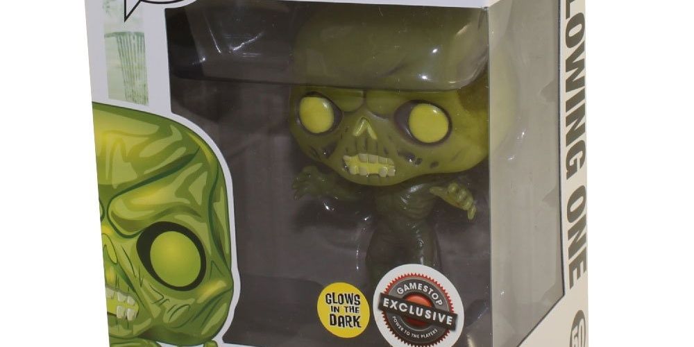 Glow-in-the-dark Glowing One from Fallout box with Gamestop exclusive sticker.
