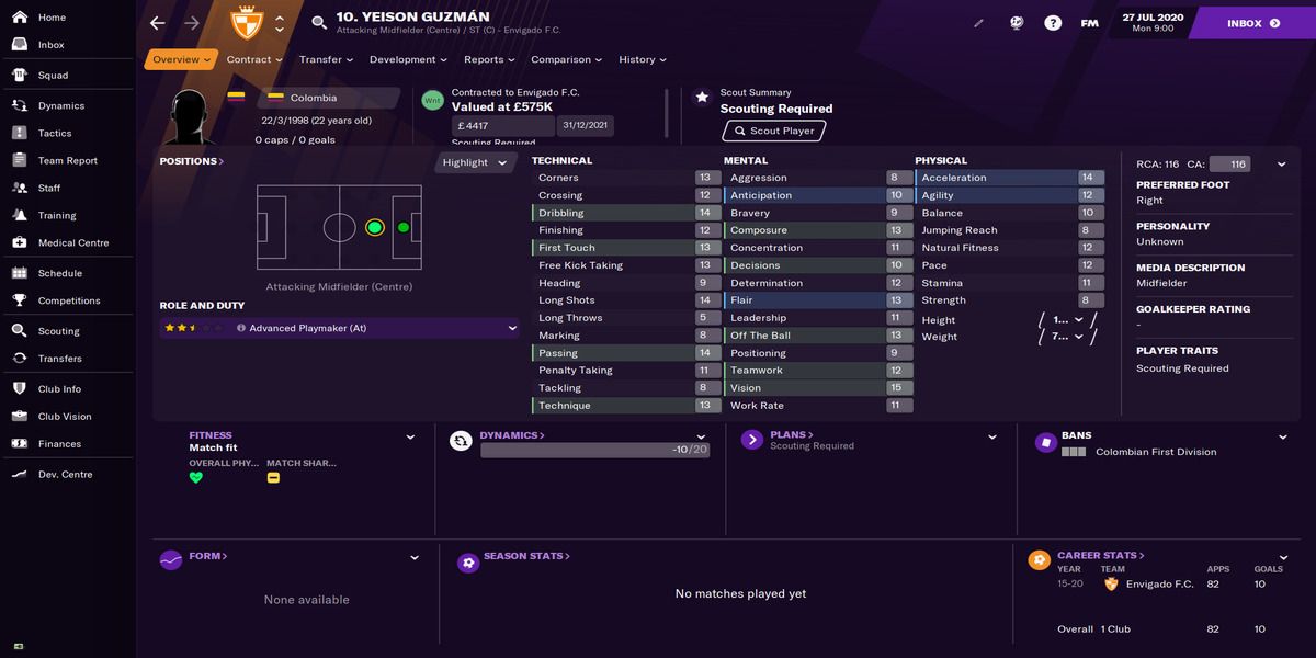 Football Manager 21 - Guzman profile