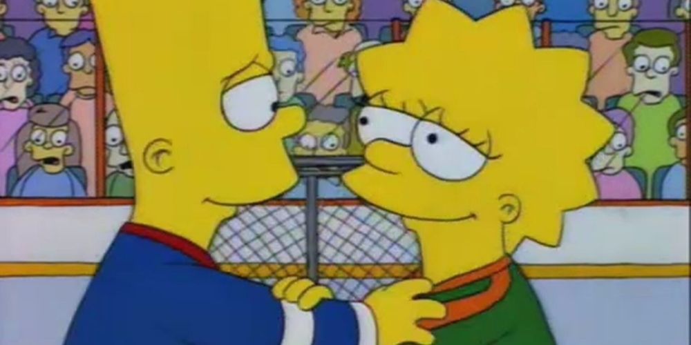 The Simpsons Bart and Lisa Hockey Scene