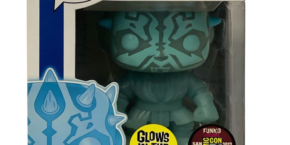 Holographic Glow-in-the-dark Darth Maul in mint box, with original stickers.