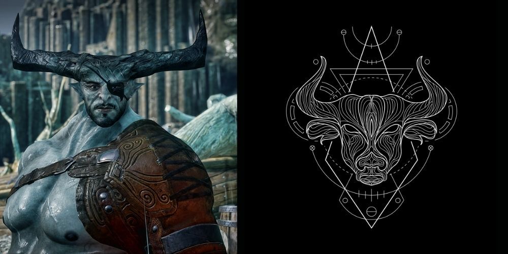 Dragon Age Iron Bull with Zodiac Emblem