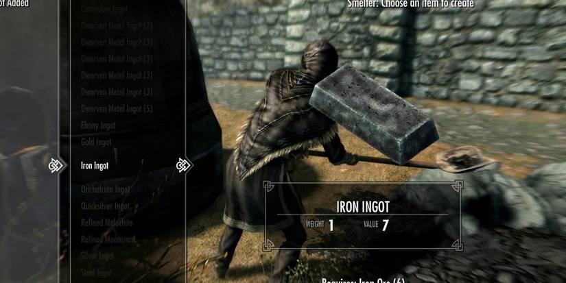 Player makes an Iron Ingot from ore