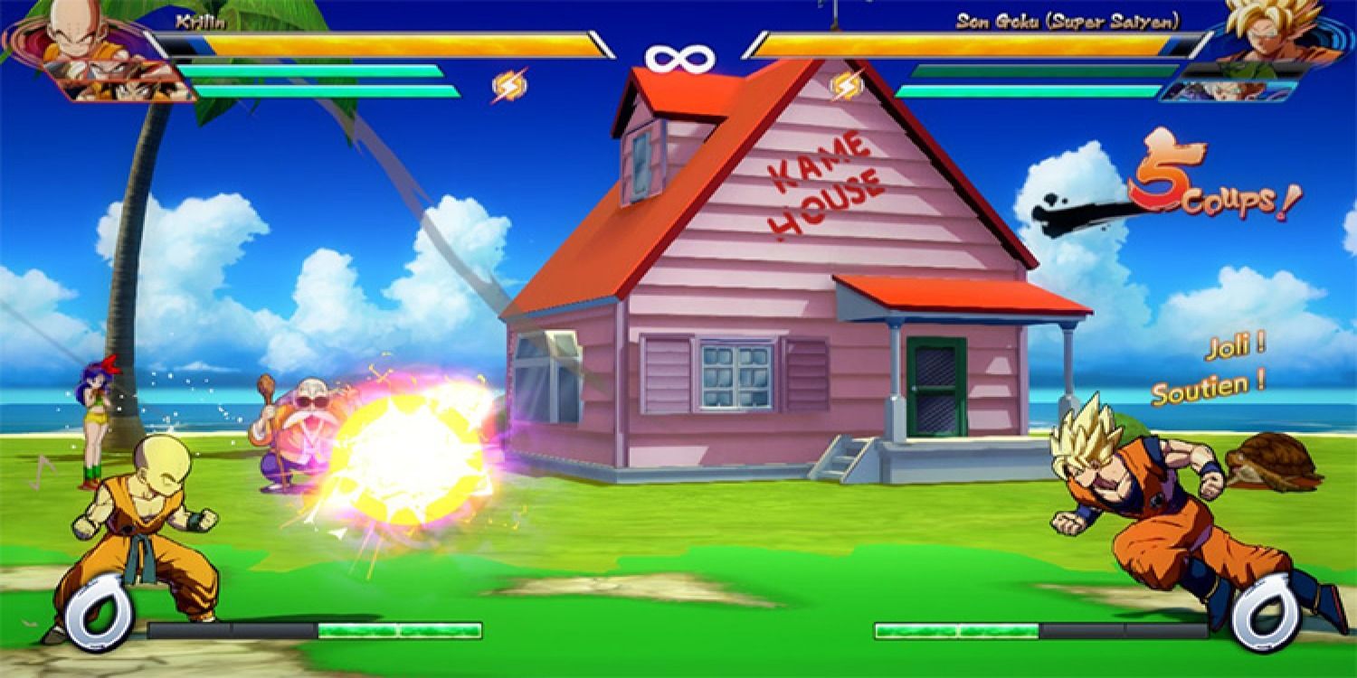 Goku vs Krillin at the Kame house