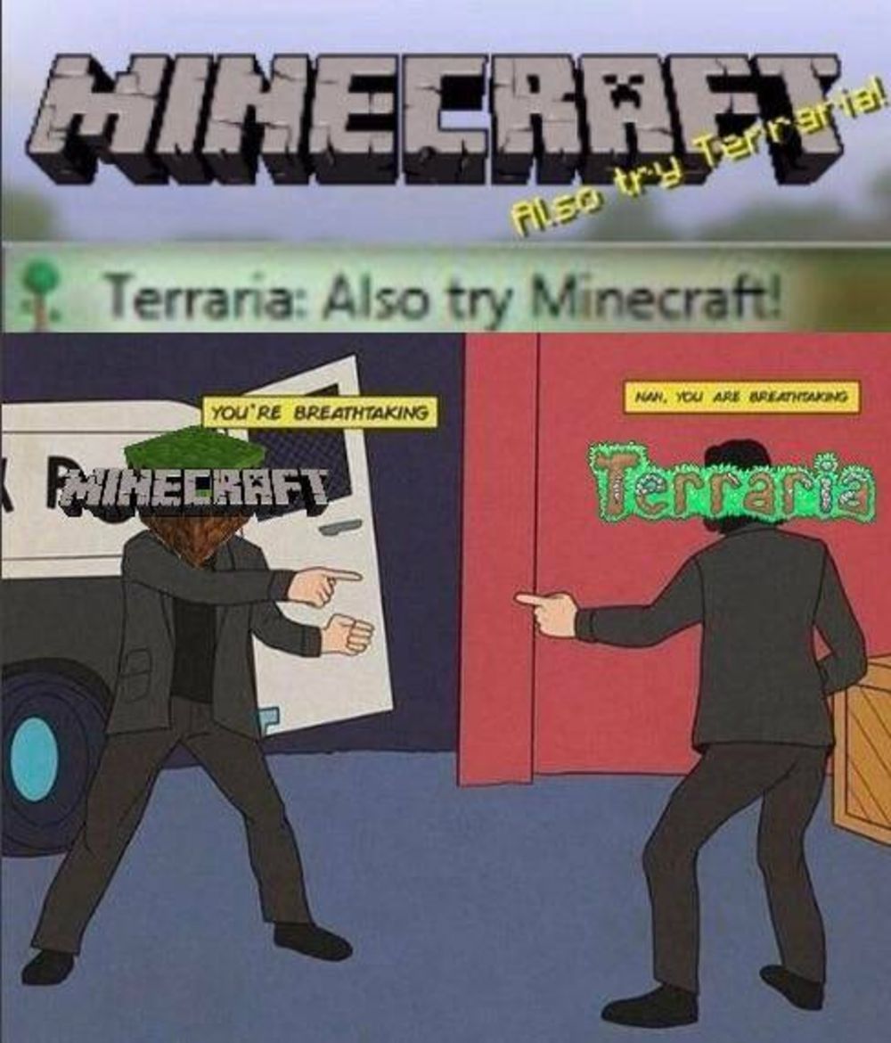 Keanu Reeves Minecraft Terraria Crossover Meme