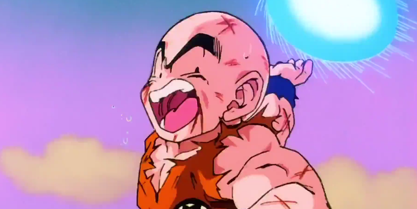 Krillin launches the Spirit Bomb in Dragon Ball Z
