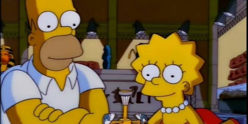 The Simpsons Homer and Lisa in Museum