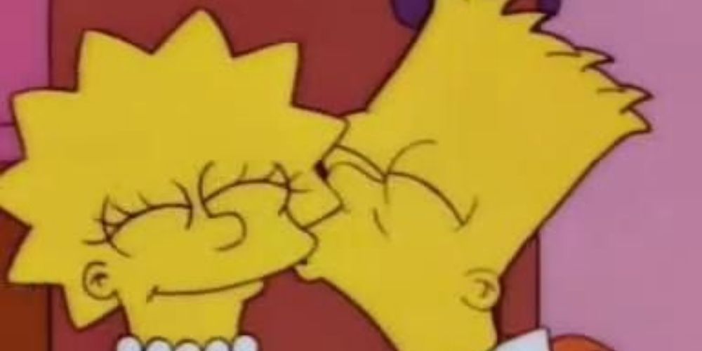 The Simpsons Bart Kissing Lisa