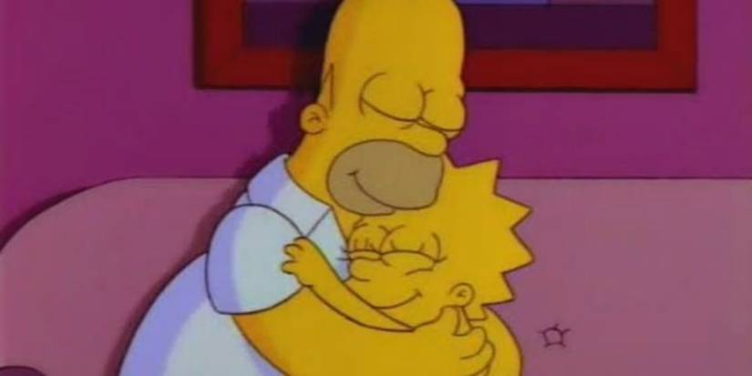 The Simpsons Homer and Lisa Hugging