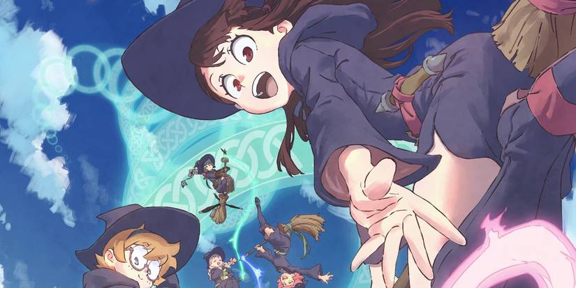 Key art of girls flying on brooms