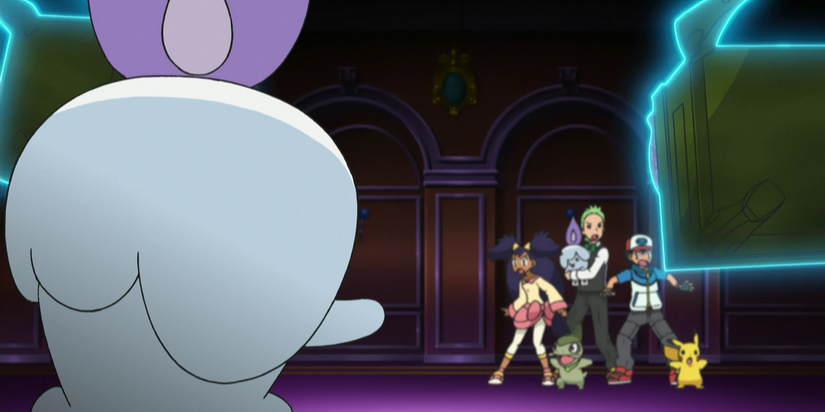 Litwick takes aim at the characters in Pokemon