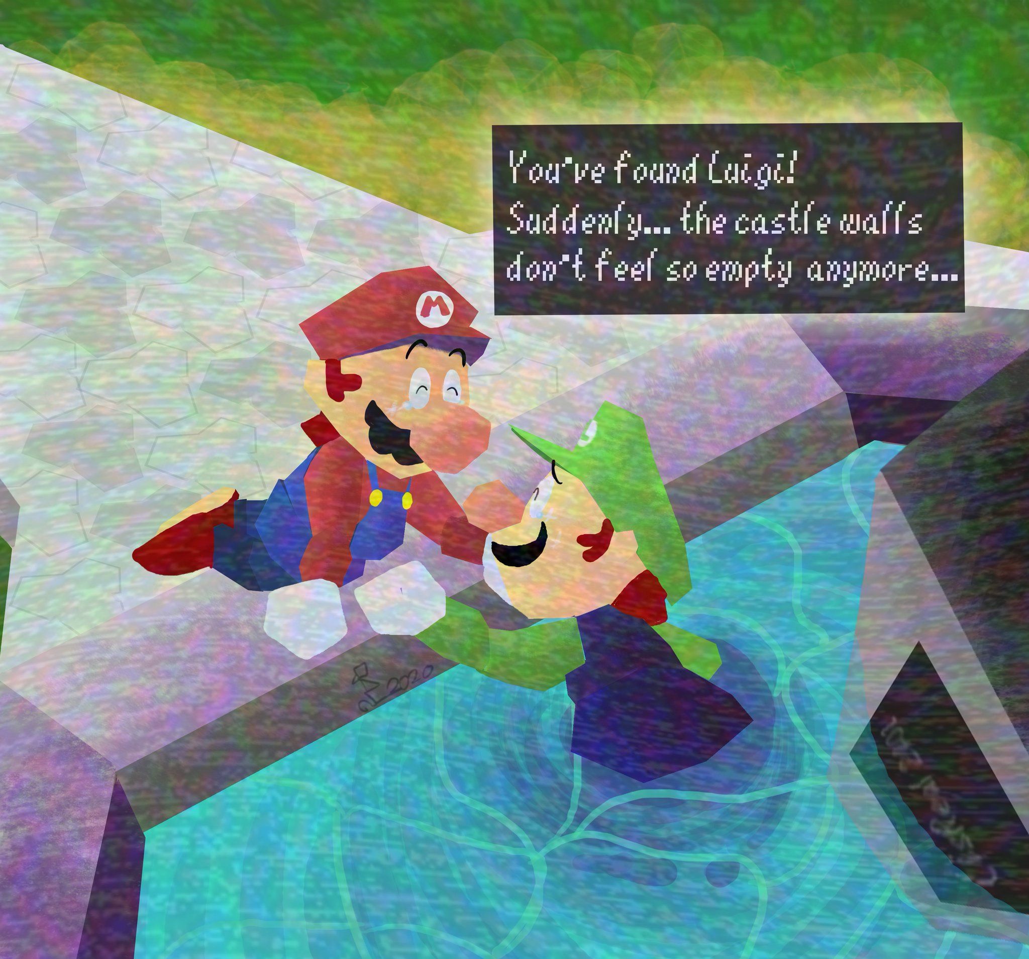 Luigi mario castle walls meme Nintendo
