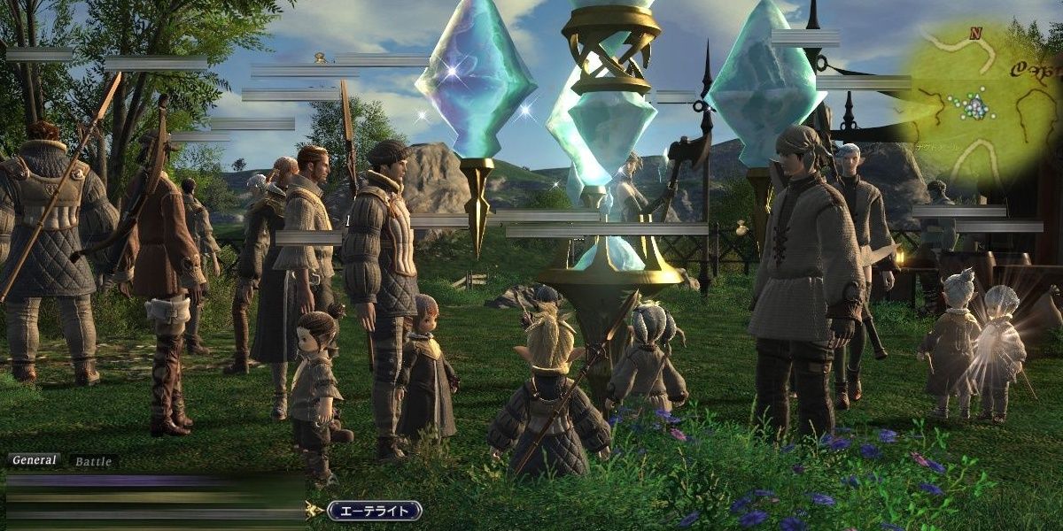 The player interacts with others online in Final Fantasy XIV