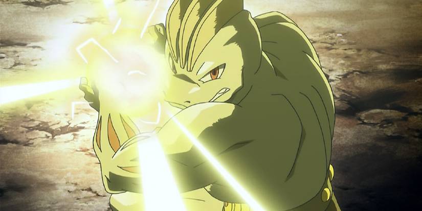 Machoke using Focus Blast in the anime