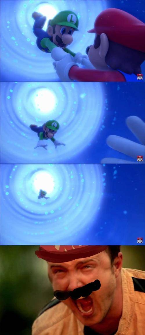 Mario Luigi Aaron Paul screaming Meme