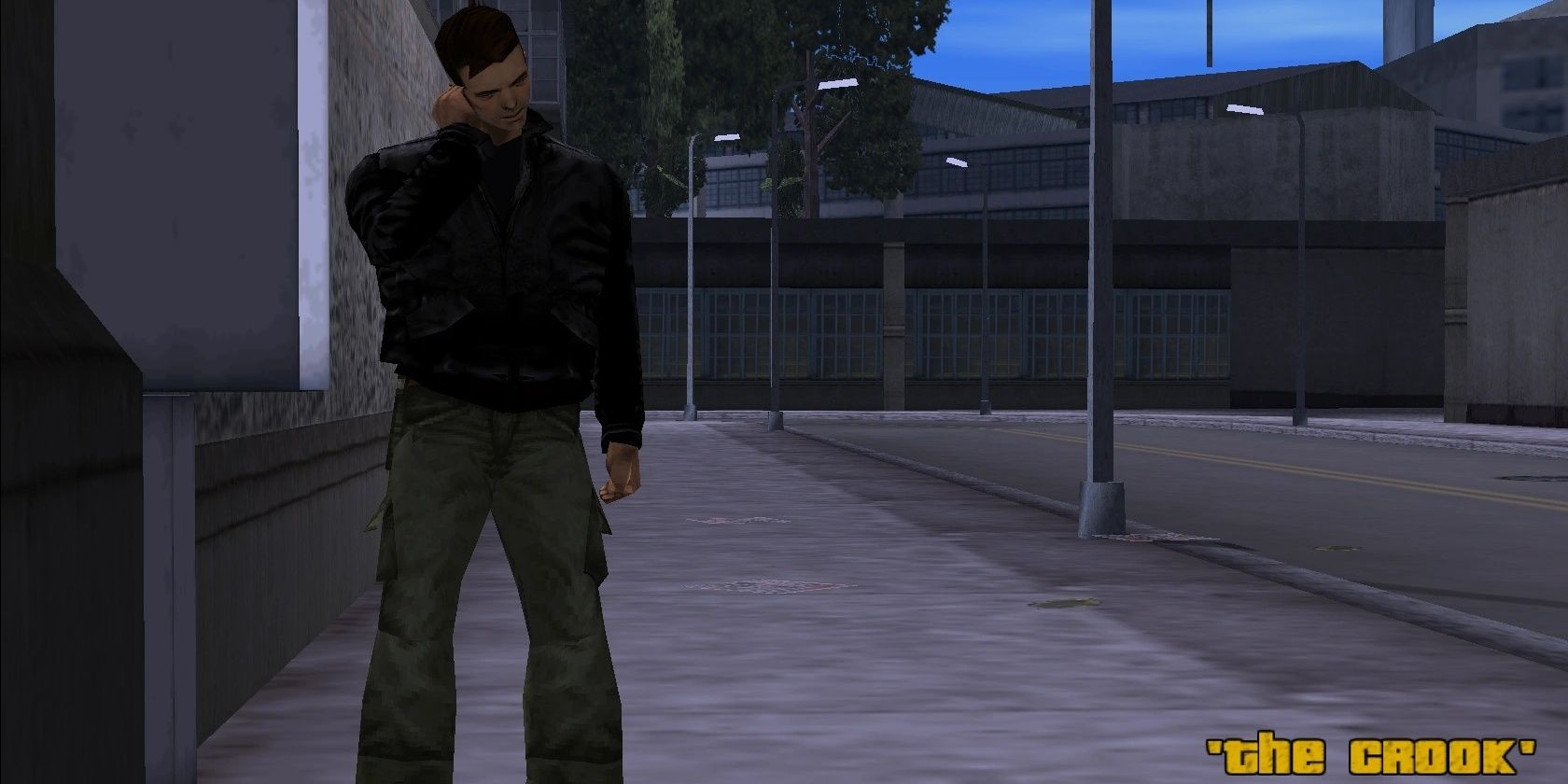 Клод разговаривает по телефону-автомату из Grand Theft Auto III