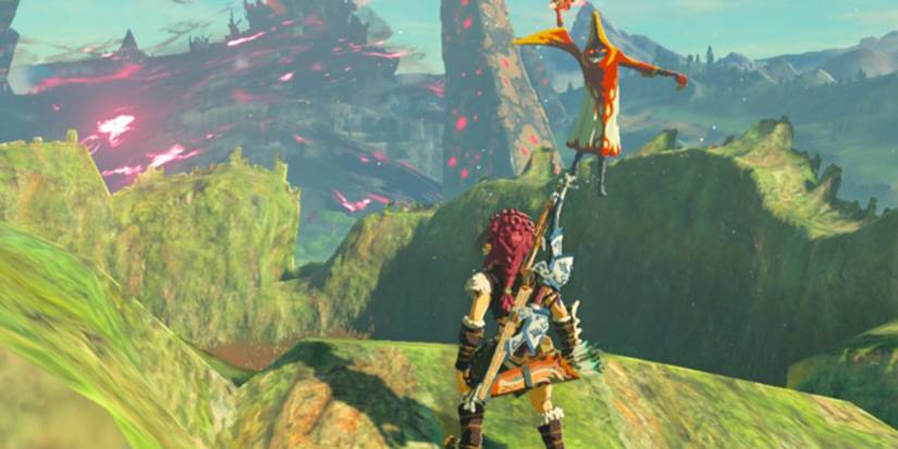 Link battling a Meteo Wizzrobe Breath of the Wild