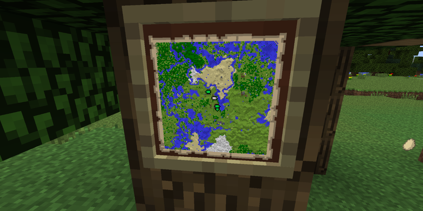 Minecraft Multiple players shown on a map
