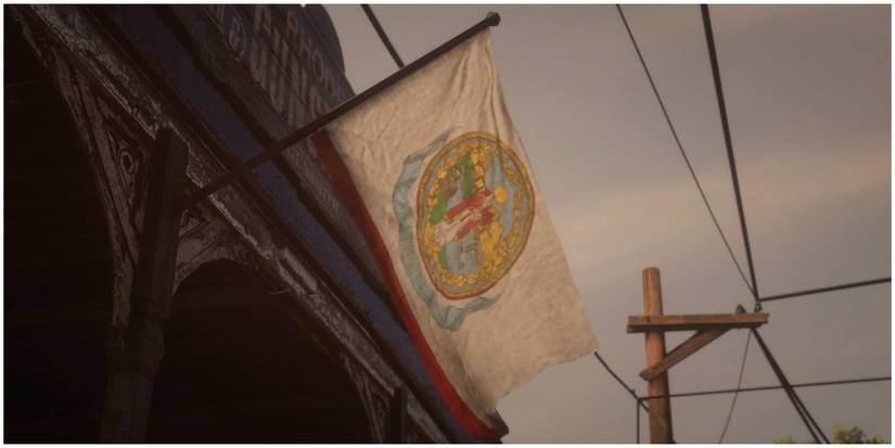 The flag of Lemoyne flying in Rhodes