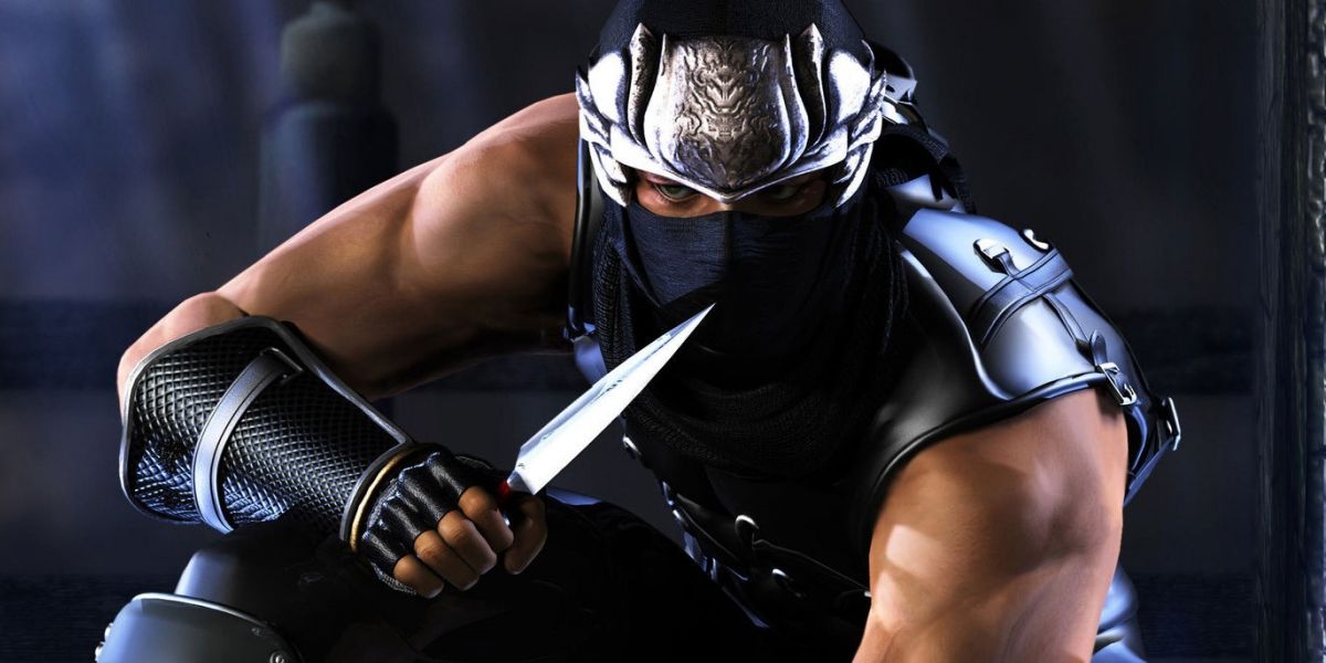 Ninja Gaiden черное рекламное изображение ниндзя для Xbox