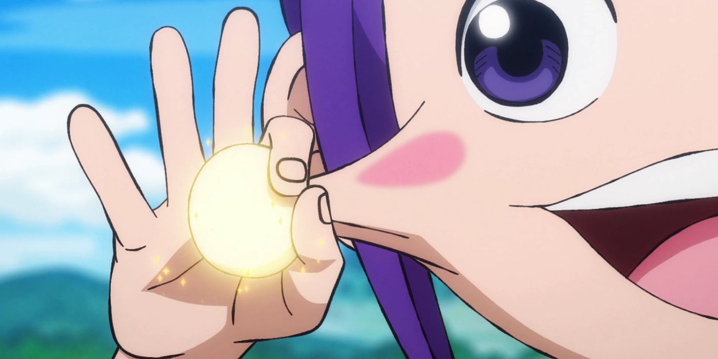 One Piece: O-Tama Using Her Devil Fruit Powers To Pull A Dango From Her Cheek