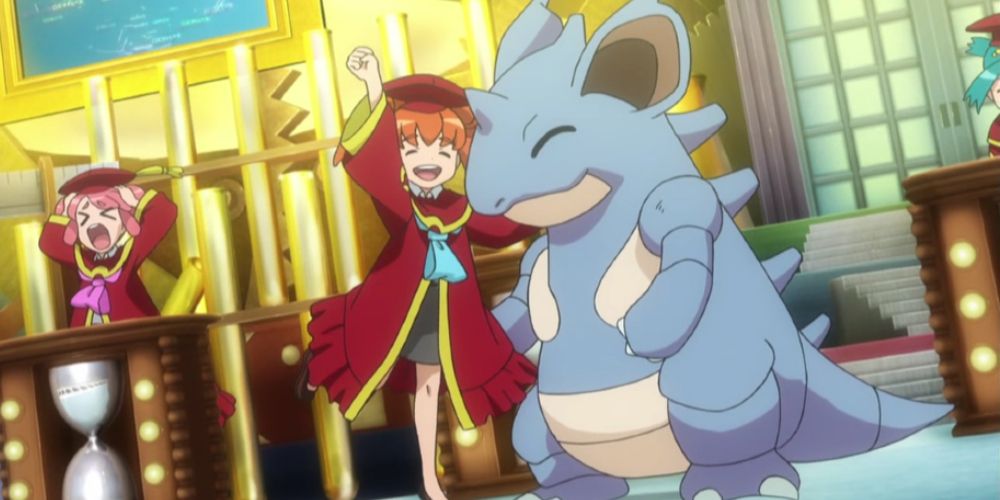 A Nidoqueen with its trainer