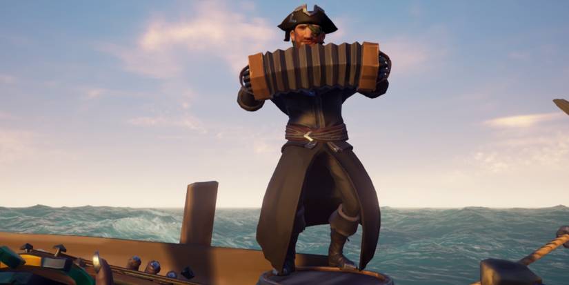 Pirate playing concertina
