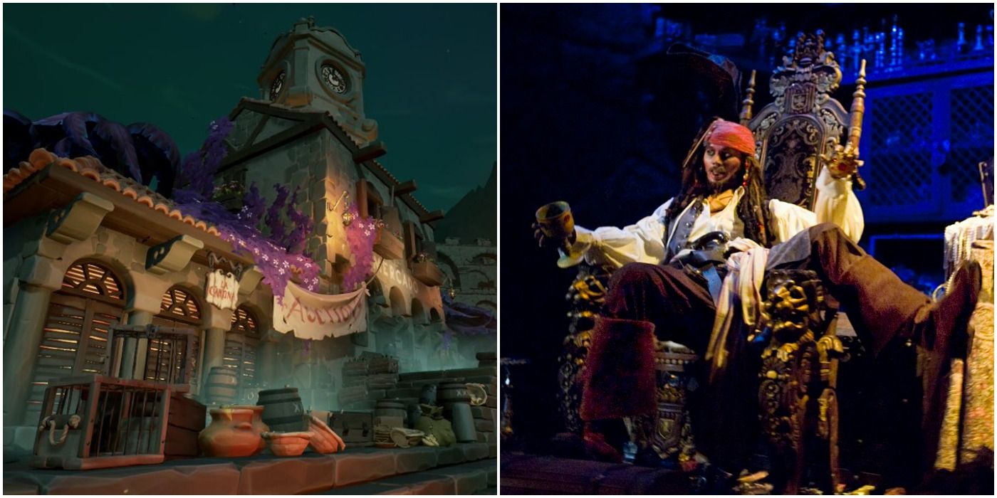 The Pirates of the Caribbean ride in Sea of Thieves