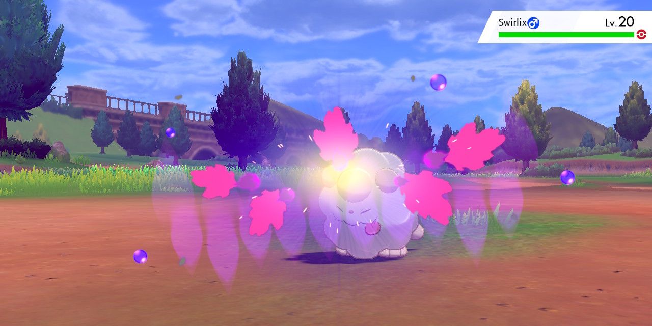 Swirlix being hit with Poison Fang