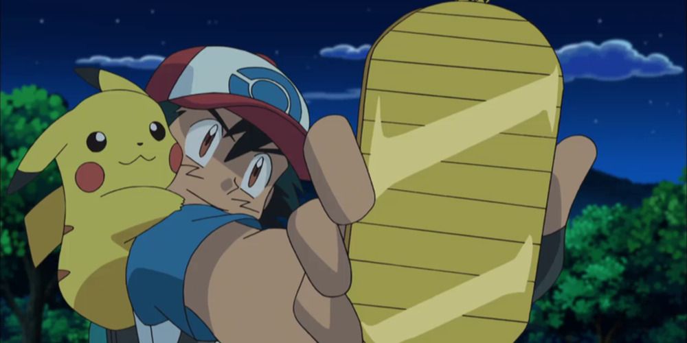 Ash with the Amulet Coin Pokemon anime