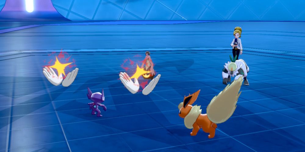 Flareon using Helping Hand in Pokemon Sword and Shield