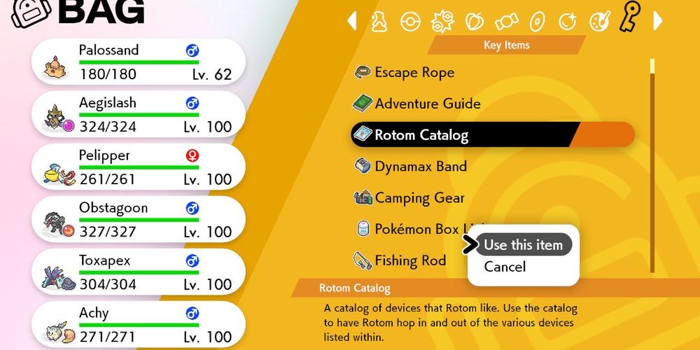 Rotom Catalog in Pokemon Sword &amp; Shield