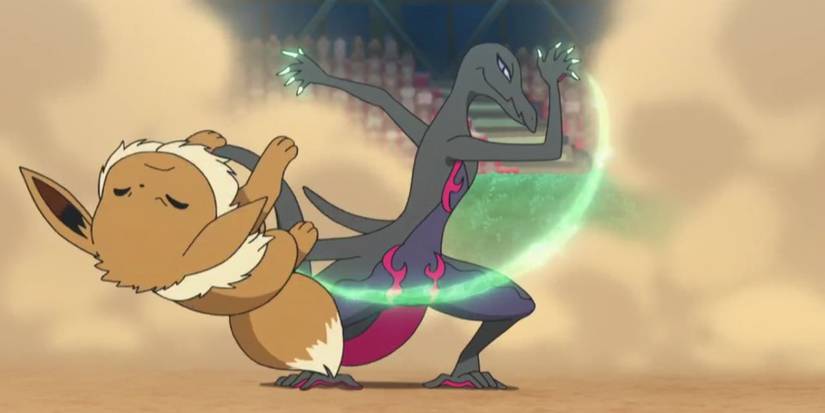 Salazzle Fighting Eevee