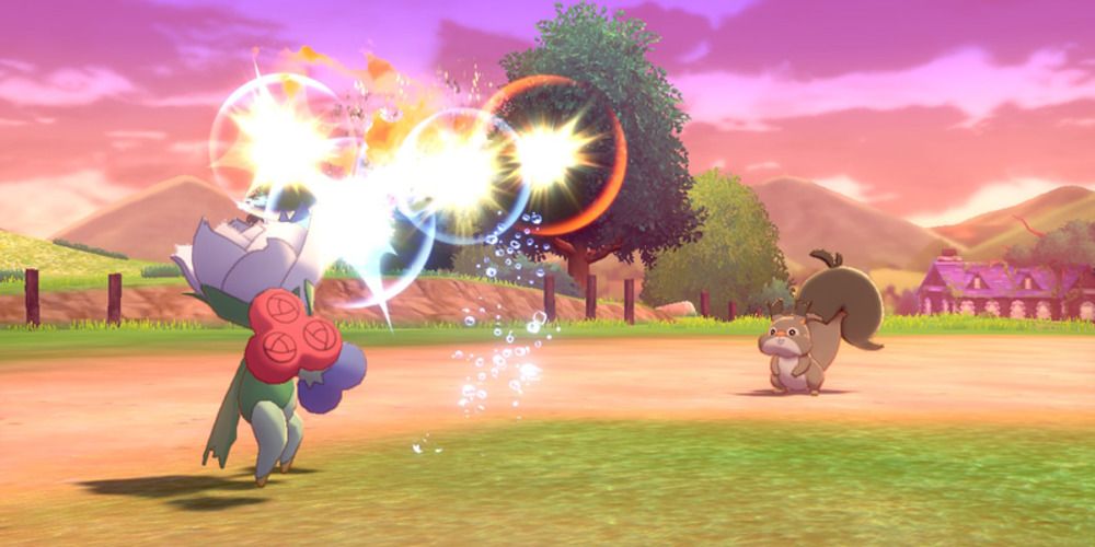 Roserade using Weather Ball in Pokemon Sword and Shield
