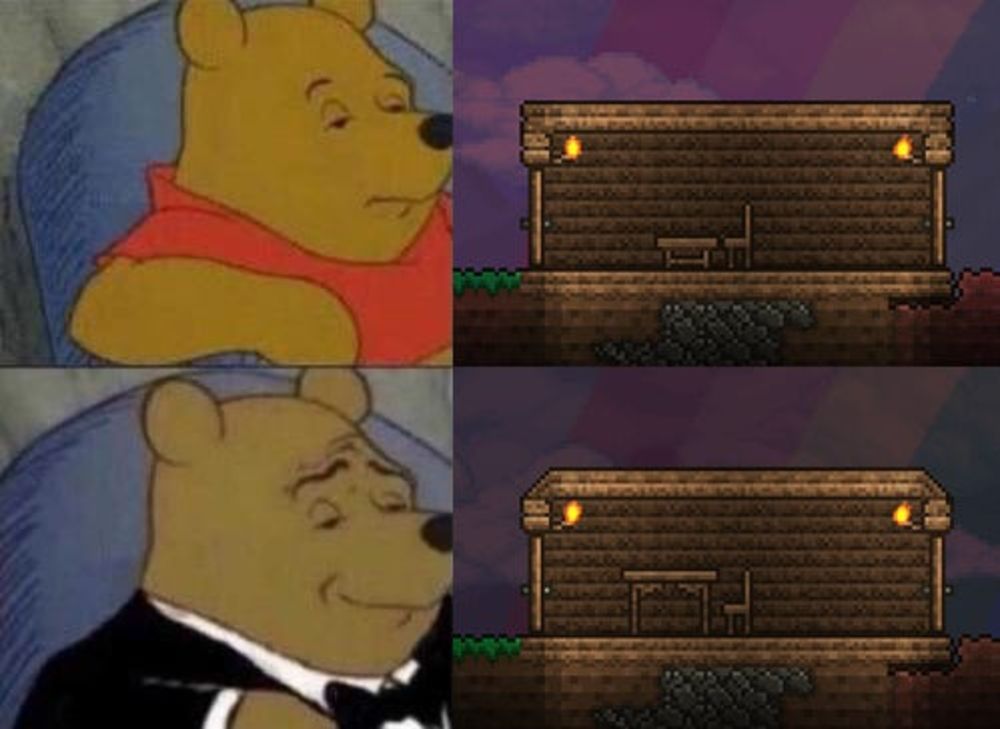 Pooh Curved Blocks Hammer Terraria meme