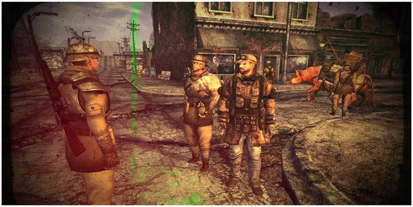 NCR troops speaking to a trader in Primm