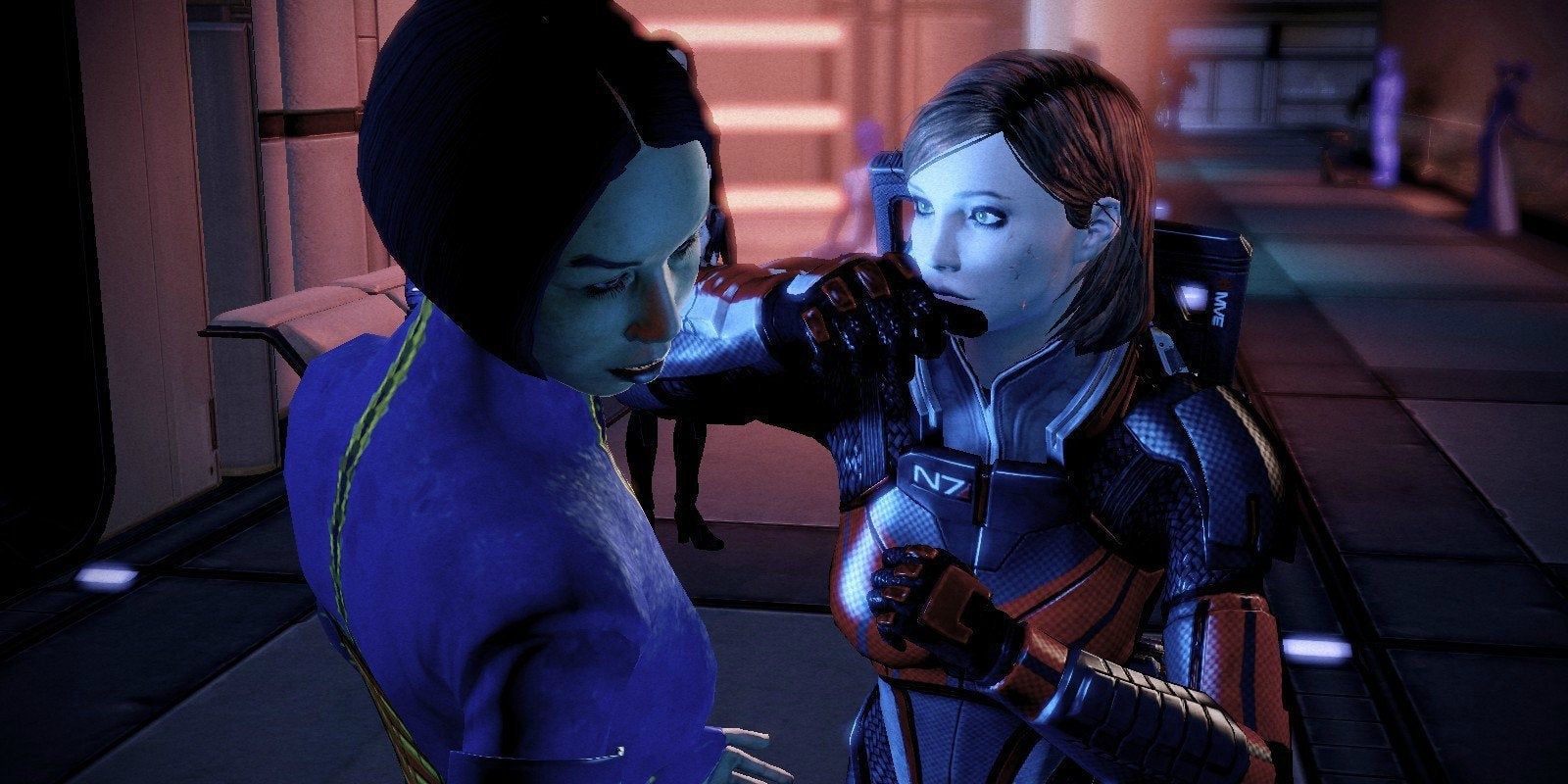 Shephard punches a reporter in Mass Effect 2