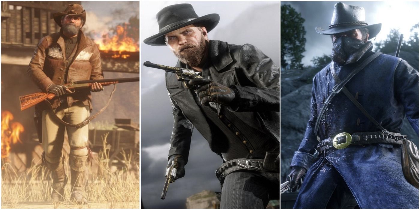 Red Dead Online Hardest Daily Challenges Burning Building Cowboy, Dual Wielding Pistol Cowboy and Arthur Morgan with a Knife at Night