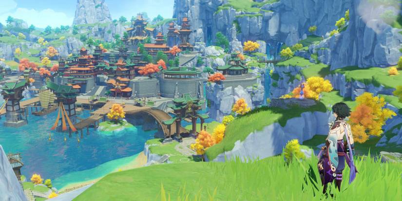 A beautiful town in Genshin Impact