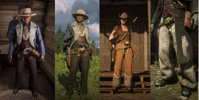 Red Dead Online Posters and Screenshots of Chaps Clothing Items