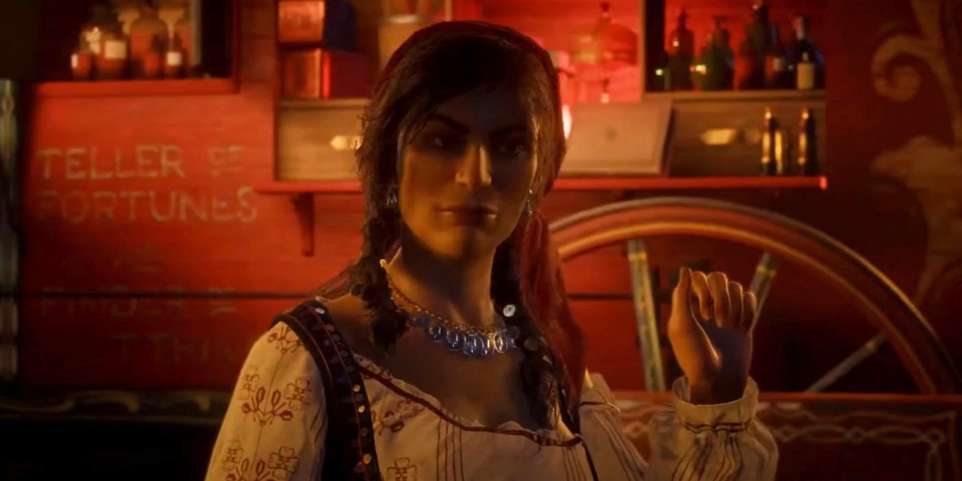 Red Dead Online stranger Madam Nazar in a cutscene