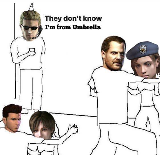 Resident Evil 1 Party Meme Wesker In Corner