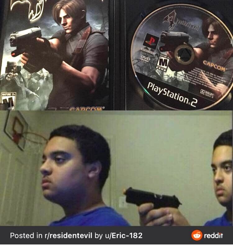Resident Evil 4 Box And Disk Meme Gun