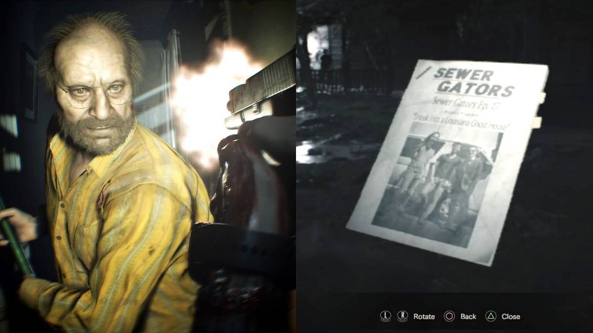 Resident Evil 7 Jack And Sewer Gators Split Image